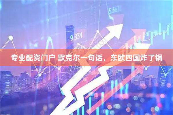 专业配资门户 默克尔一句话，东欧四国炸了锅